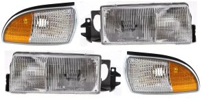 Georgie Boy Pursuit Replacement Headlights & Turn Signal Lights 4 Piece Set (Left & Right)