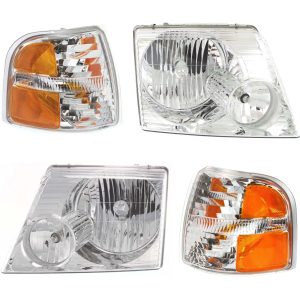 Country Coach Affinity Replacement Headlights & Corner Turn Signal Lamps Unit 4 Piece Set