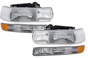 Winnebago Chalet (Class A) Replacement Headlights & Turn Signal Lamps Assembly Pair (Left & Right)