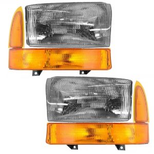 Tiffin Zephyr Replacement Headlight Assemblies & Signal Lamp Units 4 Piece Set (Left & Right)