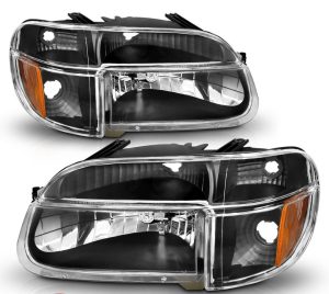 Country Coach Allure Clear Black Headlight Assemblies & Signal Lamp Units 4 Piece Set (Left & Right)
