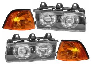Fleetwood Bounder (Diesel Type) Headlights & Corner Lamps Turn Signal Lights 4 Piece Set