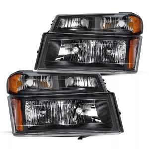 National RV Sea Breeze Black Headlights & Signal Lights Assembly 4 Piece Set (Left & Right)