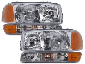 Tiffin Allegro (32ft & 35ft) Replacement Headlight Assembly & Turn Signal Light 4 Piece Set (Left & Right)