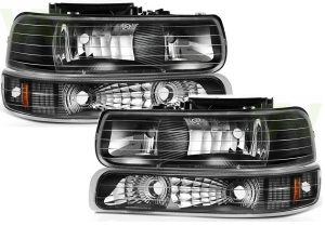 Monaco Camelot Clear Black LED Headlights & Turn Signal Light 4 Piece Set (Left & Right)